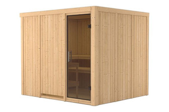  Karibu | Sauna Gobin | Deur Antracietglas 401746-31